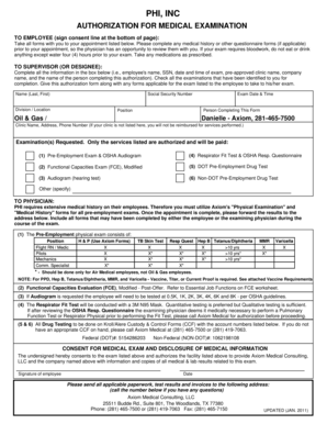 Authorization for Medical Examination
