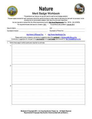Nature Merit Badge Workbook