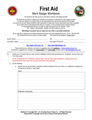 First Aid Merit Badge Worksheet 2020 - Fill and Sign Printable Template  Online