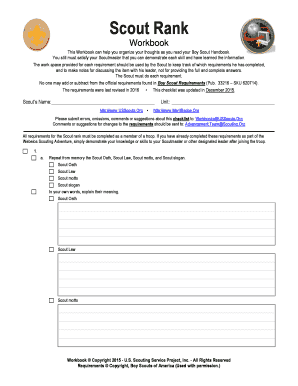 Scout Rank Workbook