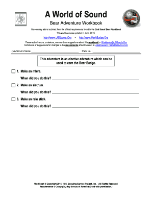 Bear Adventure Workbook