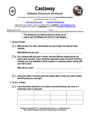 Castaway Webelos Adventure Workbook
