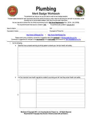 Plumbing Merit Badge Workbook
