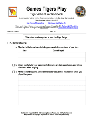 Tiger Adventure Workbook