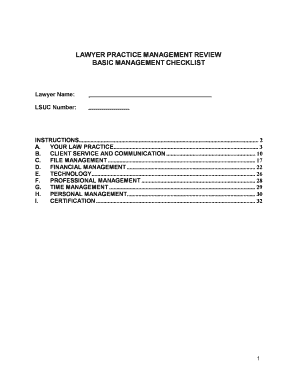 Lawyer Practice Management Review Checklist