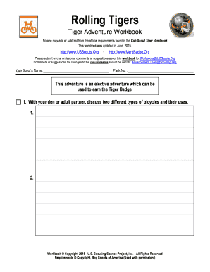 Tiger Adventure Workbook