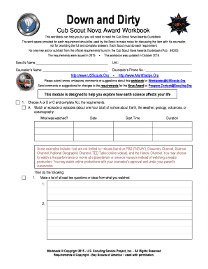 Cub Scout Nova Award Workbook