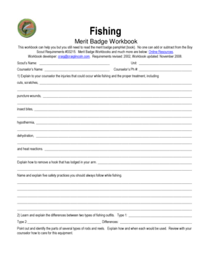 Fishing Merit Badge Workbook