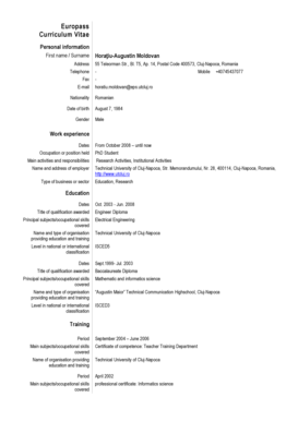 Europass Curriculum Vitae