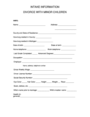 Divorce With Minor Children Form