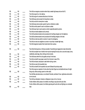 Child Safety and Emergency Preparedness Checklist