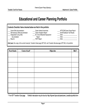 Career Portfolio for Students
