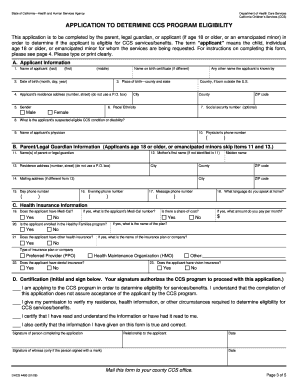 California Children's Services Application Form