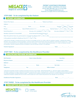 Megace ES Patient Assistance Program Application