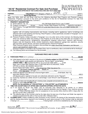 AS IS Residential Contract For Sale And Purchase