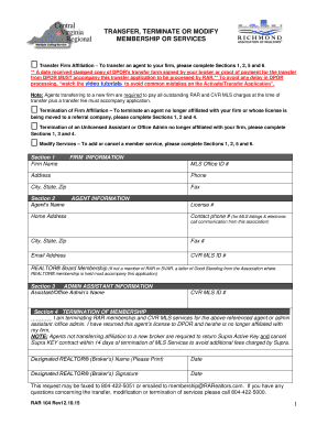 Real Estate Agent Membership Transfer Form