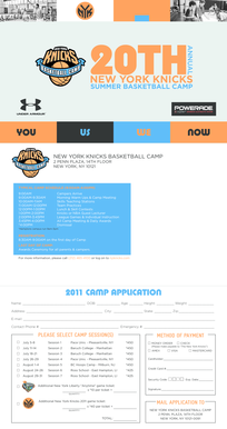 New York Knicks Basketball Camp Application Form