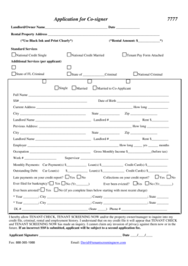 Co-signer Application Form