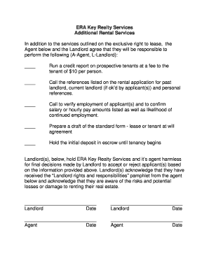 ERA Key Realty Services Additional Rental Services Agreement