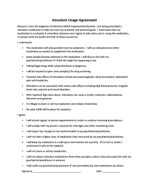 Stimulant Usage Agreement