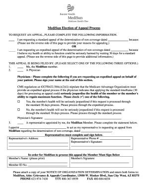 MediSun Appeal Form