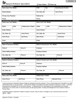 New Patient Follow Up Form