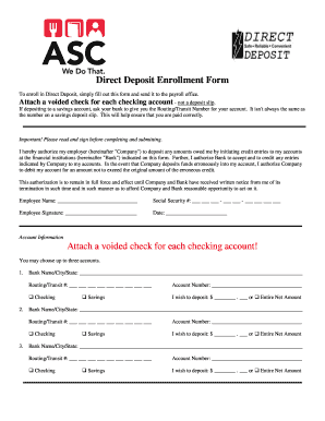 Direct Deposit Enrollment Form