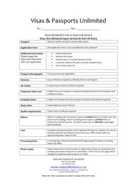Kenya Visa Application Form