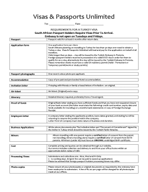 Turkey Visa Application Form