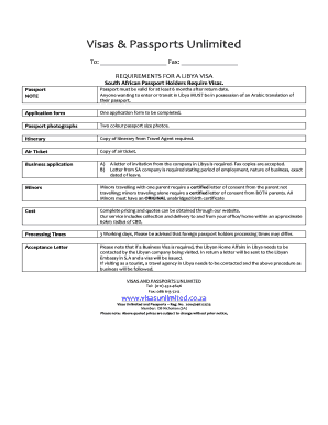 Libya Visa Application Form