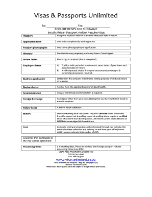 Suriname Visa Application Requirements