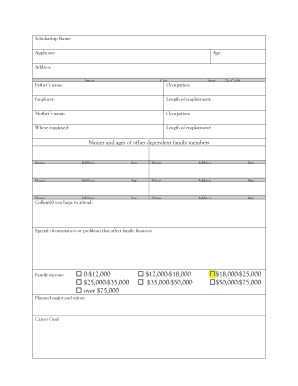 Scholarship Application Form