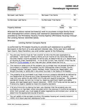 HOME HELP Homebuyer Agreement