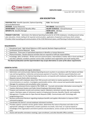 Benefits Specialist Job Description