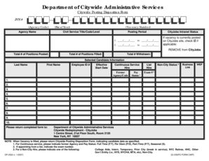 Citywide Posting Disposition Form