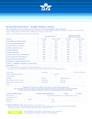 Aviation Studies e-Books Enrollment Form