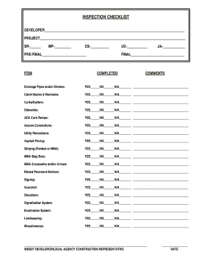 Inspection Checklist