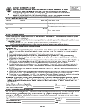 Military Deferment Request Form