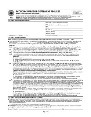 Economic Hardship Deferment Request Form