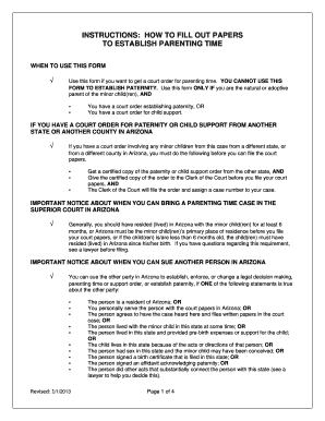 Arizona Parenting Time Petition