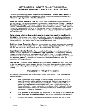 Decree of Legal Separation Without Minor Children