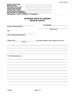 Arizona Court Motion Form