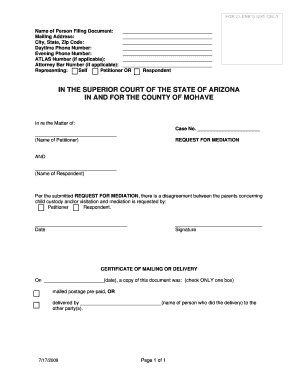 Arizona Request for Mediation Form