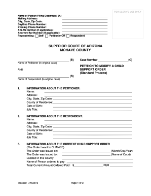 Petition to Modify a Child and Support Order