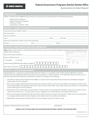 Authorization for Direct Deposit