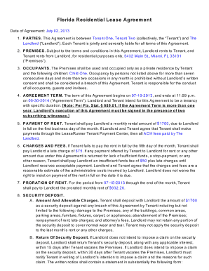 Florida Residential Lease Agreement