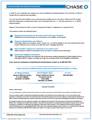 Chase Homeowner Information Packet