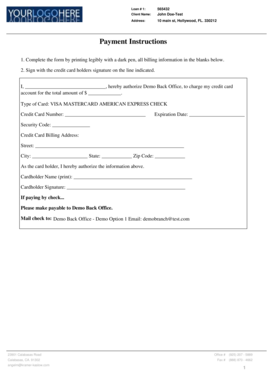 Credit Card Payment Authorization Form