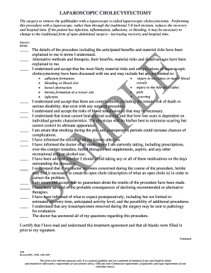 Laparoscopic Cholecystectomy Consent Form