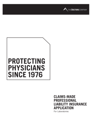 Professional Liability Insurance Application for Laboratories